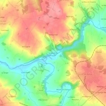 La Maillerie地形图、海拔、地势