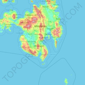Davao del Sur地形图、海拔、地势