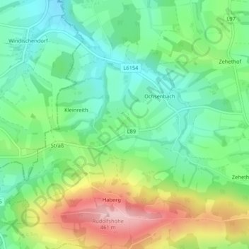 Felberach地形图、海拔、地势