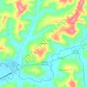 Canedos地形图、海拔、地势