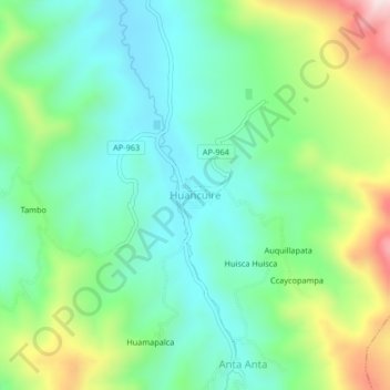 Huancuire地形图、海拔、地势