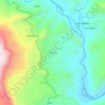 Hucab地形图、海拔、地势