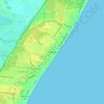 Pinamar地形图、海拔、地势