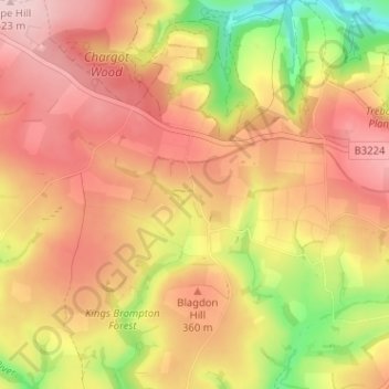 Gupworthy地形图、海拔、地势