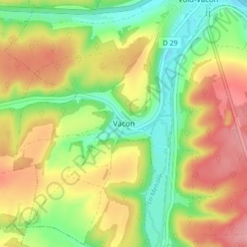 Vacon地形图、海拔、地势
