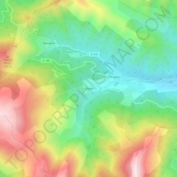 Castello地形图、海拔、地势