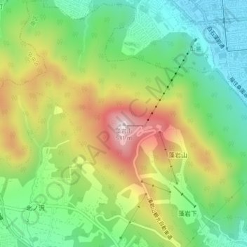 藻岩山地形图、海拔、地势