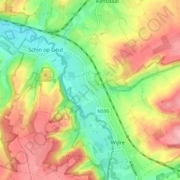 Etenaken地形图、海拔、地势