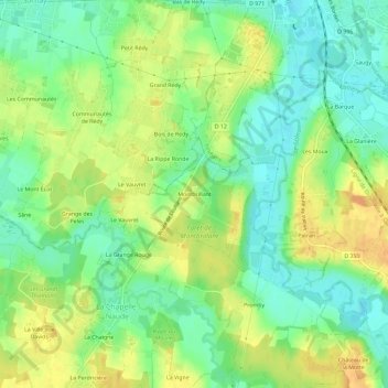 Montbrillant地形图、海拔、地势