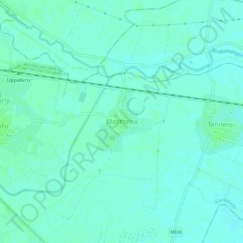 Manthena地形图、海拔、地势