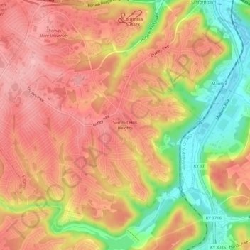 Summit Hills Heights地形图、海拔、地势