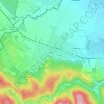 Ágfalva地形图、海拔、地势