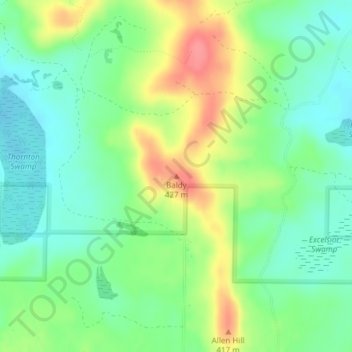 Baldy地形图、海拔、地势