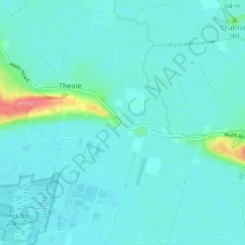 Panborough地形图、海拔、地势