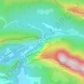 Le Pertuis地形图、海拔、地势