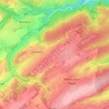 Hestreux地形图、海拔、地势