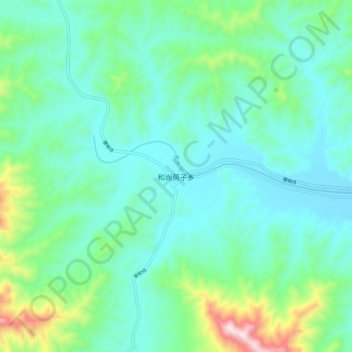 和尚房子乡地形图、海拔、地势
