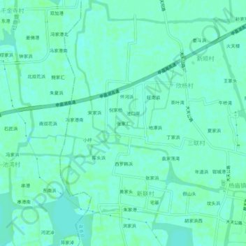 张家汇地形图、海拔、地势
