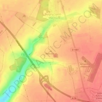 Mont Éteuil地形图、海拔、地势