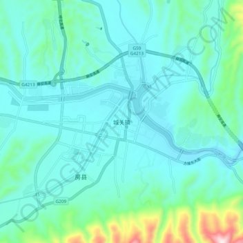 城关镇地形图、海拔、地势