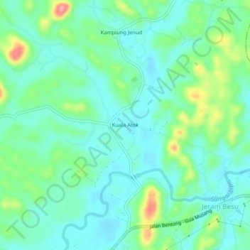 Kuala Atok地形图、海拔、地势