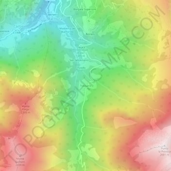 Tolosano地形图、海拔、地势