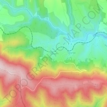 Daufage地形图、海拔、地势