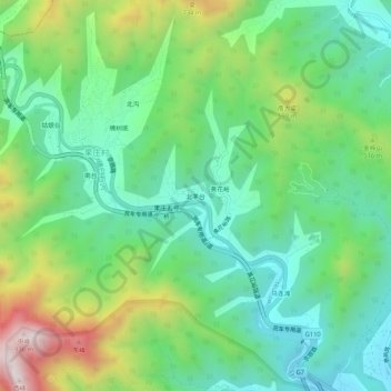 北茅台地形图、海拔、地势