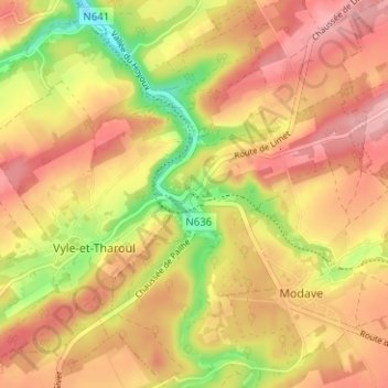 Pont de Bonne地形图、海拔、地势