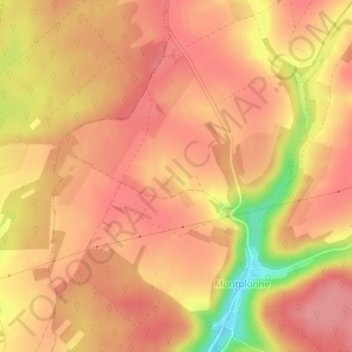 À Morgnieval地形图、海拔、地势