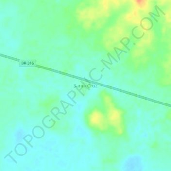 Santa Cruz地形图、海拔、地势