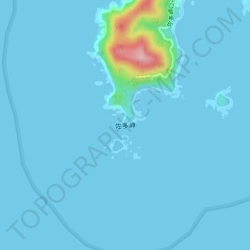Cape Sata地形图、海拔、地势