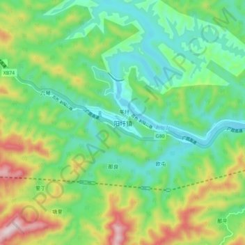 阳圩镇地形图、海拔、地势
