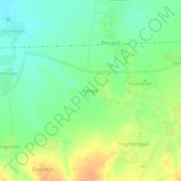 Banggi地形图、海拔、地势