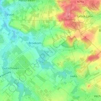 Sassenbroek地形图、海拔、地势