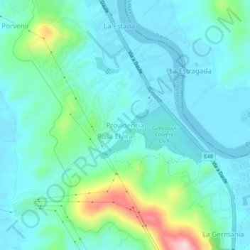 Providencia地形图、海拔、地势