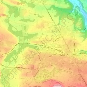 Fitilieu地形图、海拔、地势