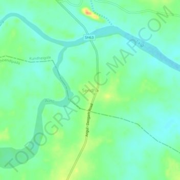 Sendha地形图、海拔、地势