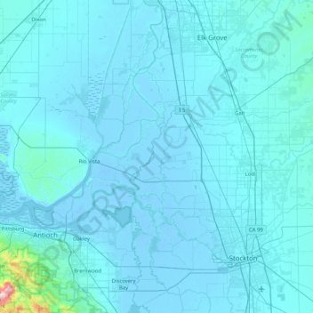 Staten Island地形图、海拔、地势