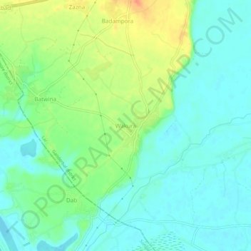 Wakura地形图、海拔、地势
