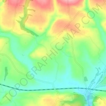 Bletherston地形图、海拔、地势