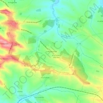 La Bordeneuve地形图、海拔、地势