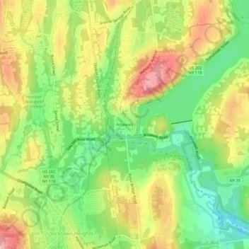 Amawalk地形图、海拔、地势
