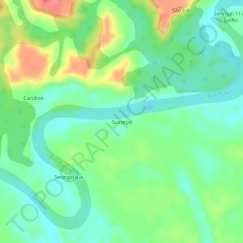 Sussego地形图、海拔、地势