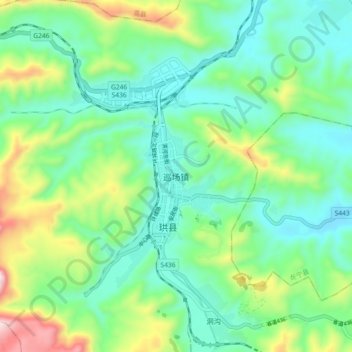 巡场镇地形图、海拔、地势