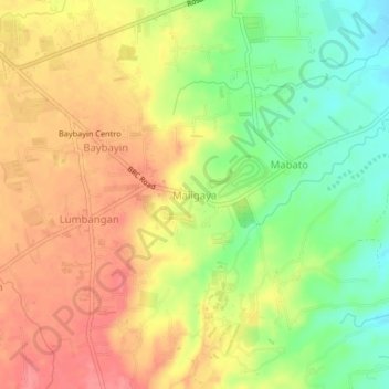 Maligaya地形图、海拔、地势