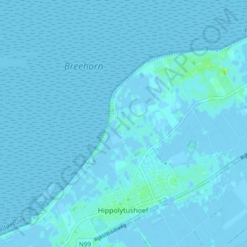 Noordburenweg地形图、海拔、地势