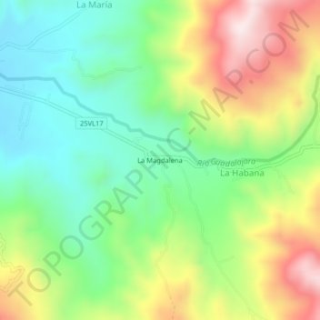 La Magdalena地形图、海拔、地势