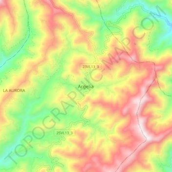 Argelia地形图、海拔、地势