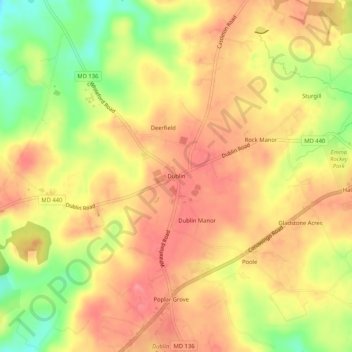 Dublin地形图、海拔、地势
